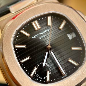 Đồng hồ Patek Philippe 1:1 Nautilus 5711R Rose Gold Leather Strap - Hình ảnh 18