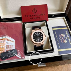 Đồng hồ Patek Philippe 1:1 Nautilus 5711R Rose Gold Leather Strap - Hình ảnh 8