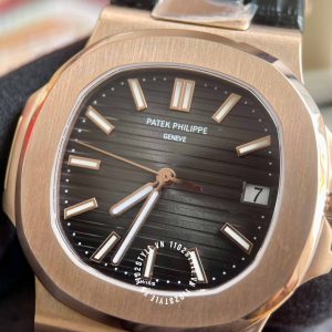 Đồng hồ Patek Philippe 1:1 Nautilus 5711R Rose Gold Leather Strap - Hình ảnh 21