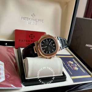 Đồng hồ Patek Philippe 1:1 Nautilus 5711R Rose Gold Leather Strap - Hình ảnh 6