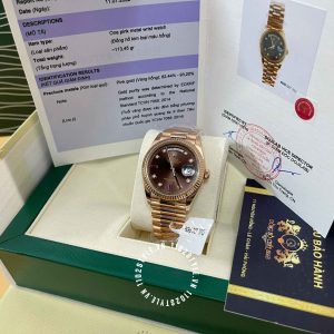 Đồng hồ Rolex nam giá tốt Rose Gold 75% Day-Date 118235 Ruby - Ảnh 3