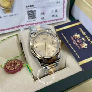 Đồng hồ Rolex 1 1 DateJust 126333 Demi vỏ vàng cao cấp - Ảnh 5