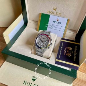 Đồng hồ Rolex Rep 1 1 Cosmograph Daytona Full Diamond Rainbow - Ảnh 5
