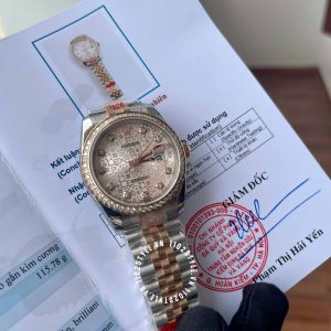 Đồng hồ Rolex Replica Datejust 31 Everose Gold Chế Tác độ kim - Ảnh 12