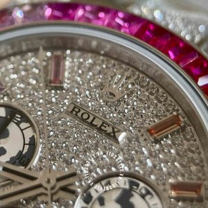Đồng hồ Rolex Rep 1 1 Cosmograph Daytona Full Diamond Rainbow - Ảnh 13