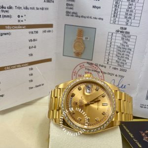 Đồng hồ Rolex 1:1 Gold 75% 128348RBR độ kim thiên nhiên - Ảnh 6