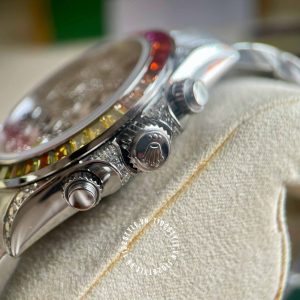 Đồng hồ Rolex Rep 1 1 Cosmograph Daytona Full Diamond Rainbow - Ảnh 15