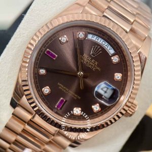 Đồng hồ Rolex nam giá tốt Rose Gold 75% Day-Date 118235 Ruby - Ảnh 14