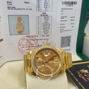 Đồng hồ Rolex 1:1 Gold 75% 128348RBR độ kim thiên nhiên - Ảnh 9