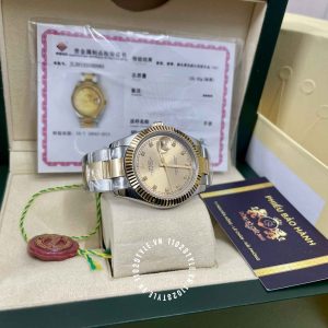 Đồng hồ Rolex 1 1 DateJust 126333 Demi vỏ vàng cao cấp - Ảnh 7