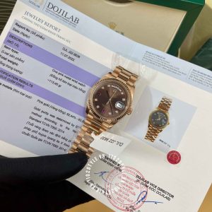 Đồng hồ Rolex nam giá tốt Rose Gold 75% Day-Date 118235 Ruby - Ảnh 5