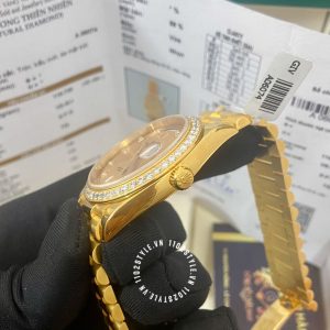 Đồng hồ Rolex 1:1 Gold 75% 128348RBR độ kim thiên nhiên - Ảnh 13
