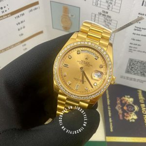 Đồng hồ Rolex 1:1 Gold 75% 128348RBR độ kim thiên nhiên - Ảnh 11