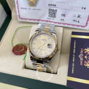 Đồng hồ Rolex 1 1 DateJust 126333 Demi vỏ vàng cao cấp - Ảnh 6