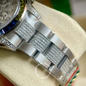 Đồng hồ Rolex Rep 1 1 Cosmograph Daytona Full Diamond Rainbow - Ảnh 16