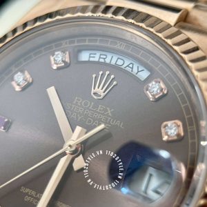 Đồng hồ Rolex nam giá tốt Rose Gold 75% Day-Date 118235 Ruby - Ảnh 12