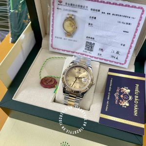 Đồng hồ Rolex 1 1 DateJust 126333 Demi vỏ vàng cao cấp - Ảnh 3