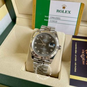 Đồng hồ Rolex 1:1 Datejust 36 126334 Mặt Số Grey Rhodium - Ảnh 3