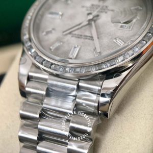 Đồng hồ Rolex Fake 1:1 Day-Date mặt số thiên thạch cao cấp - Ảnh 9