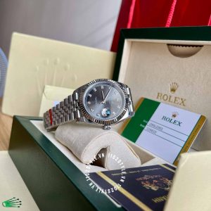 Đồng hồ Rolex 1:1 Datejust 36 126334 Mặt Số Grey Rhodium - Ảnh 5