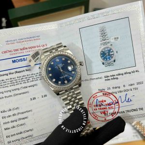 Đồng hồ Rolex Fake 1:1 Datejust độ kim Moissanite - Ảnh 3