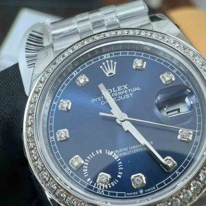 Đồng hồ Rolex Fake 1:1 Datejust độ kim Moissanite - Ảnh 8