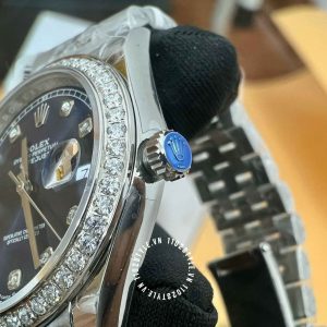 Đồng hồ Rolex Fake 1:1 Datejust độ kim Moissanite - Ảnh 9