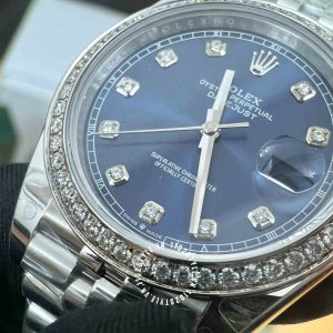 Đồng hồ Rolex Fake 1:1 Datejust độ kim Moissanite - Ảnh 5
