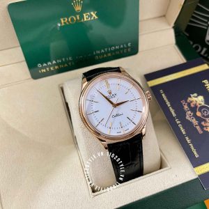 Đồng hồ Rolex Fake 1:1 Cellini 50505 Time Rose Gold Dial 39mm - Ảnh 4