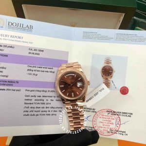 Đồng hồ Rolex Fake 228235 Day-Date Gold 75% Moissanite - Ảnh 3