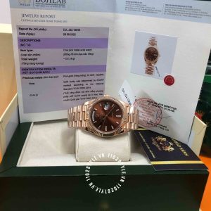 Đồng hồ Rolex Fake 228235 Day-Date Gold 75% Moissanite - Ảnh 8