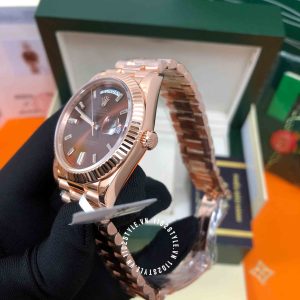 Đồng hồ Rolex Fake 228235 Day-Date Gold 75% Moissanite - Ảnh 6