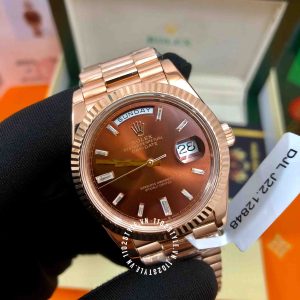 Đồng hồ Rolex Fake 228235 Day-Date Gold 75% Moissanite - Ảnh 7