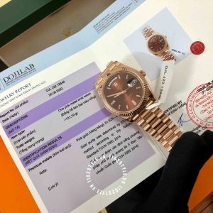 Đồng hồ Rolex Fake 228235 Day-Date Gold 75% Moissanite - Ảnh 2