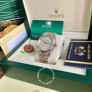 Đồng hồ Rolex Datejust Rep 1 1 Demi Rose Gold 116231 - Ảnh 9