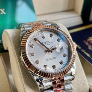 Đồng hồ Rolex Datejust Rep 1 1 Demi Rose Gold 116231 - Ảnh 3