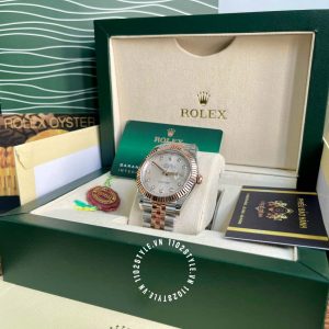 Đồng hồ Rolex Datejust Rep 1 1 Demi Rose Gold 116231 - Ảnh 10