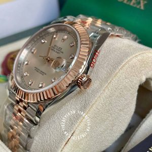 Đồng hồ Rolex Datejust Rep 1 1 Demi Rose Gold 116231 - Ảnh 11