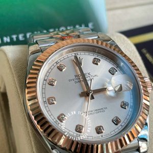 Đồng hồ Rolex Datejust Rep 1 1 Demi Rose Gold 116231 - Ảnh 12