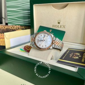 Đồng hồ Rolex Datejust Rep 1 1 Demi Rose Gold 116231 - Ảnh 8