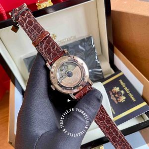 Đồng hồ Vacheron Constantin Fake 1:1 Traditionnelle Complete Calendar  Alligator 4010T/000R-B344 - Hình ảnh 13