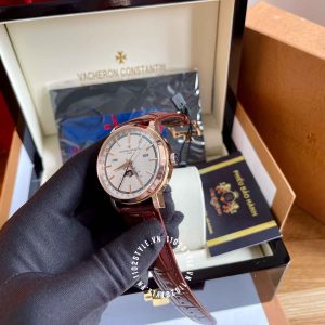 Đồng hồ Vacheron Constantin Fake 1:1 Traditionnelle Complete Calendar  Alligator 4010T/000R-B344 - Hình ảnh 10