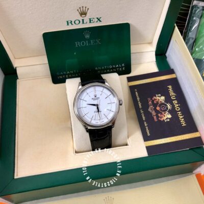 Mẫu Rolex Cellini Geneve phiên bản Replica được thiết kế với mặt tròn sang trọng