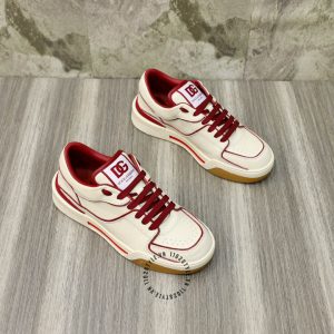 Giày unisex Dolce & Gabbana màu trắng viền đỏ hàng hiệu - Ảnh 2