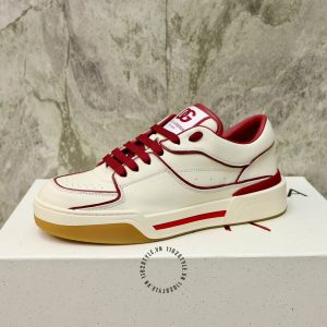 Giày unisex Dolce & Gabbana màu trắng viền đỏ hàng hiệu - Ảnh 6
