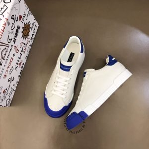 Sneaker unisex Dolce & Gabbana màu trắng gót xanh hàng hiệu - Ảnh 3