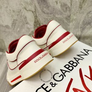 Giày unisex Dolce & Gabbana màu trắng viền đỏ hàng hiệu - Ảnh 7