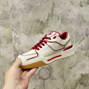 Giày unisex Dolce & Gabbana màu trắng viền đỏ hàng hiệu - Ảnh 8