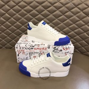 Sneaker unisex Dolce & Gabbana màu trắng gót xanh hàng hiệu - Ảnh 8