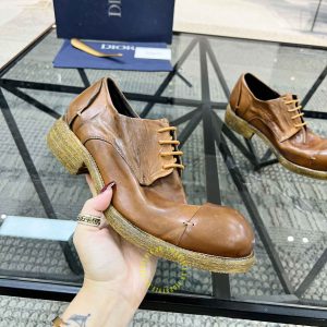 Giày tây hàng hiệu Dior nam màu nâu da mềm cao cấp - Ảnh 5